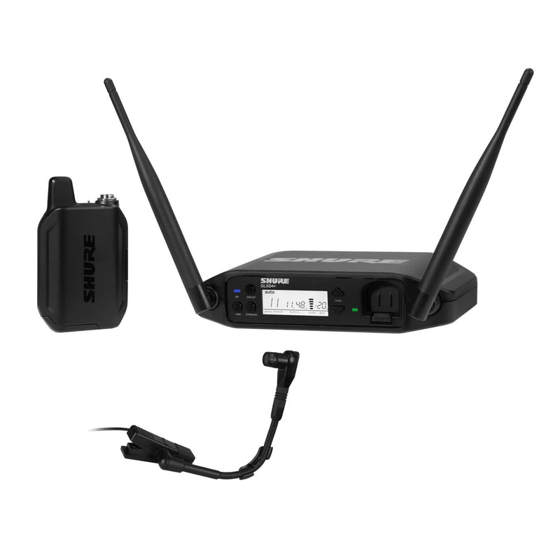 Shure GLXD14+/B98 Digital Wireless Instrument System with BETA®98H Gooseneck Microphone