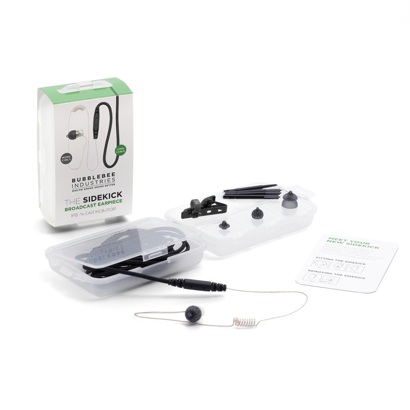 Bubble-Bee Sidekick 3 Broadcast  Earpiece IFB In-Ear Monitor - Mono, Curly