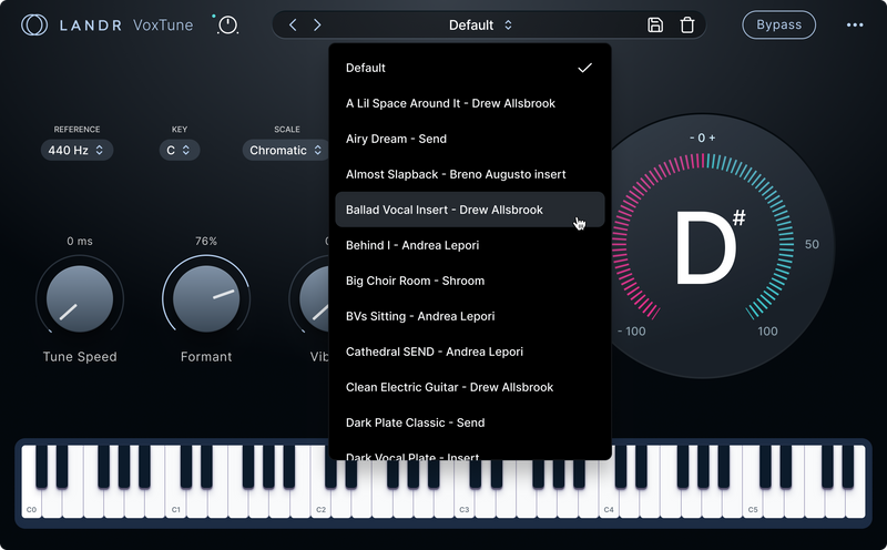 LANDR VoxTune Pitch Correction Plug-In