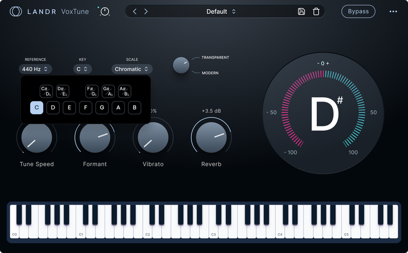 LANDR VoxTune Pitch Correction Plug-In