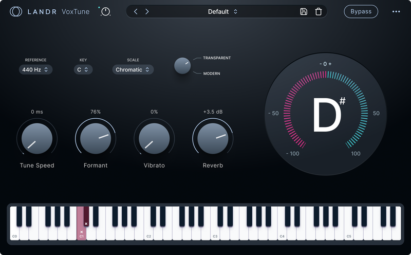 LANDR VoxTune Pitch Correction Plug-In