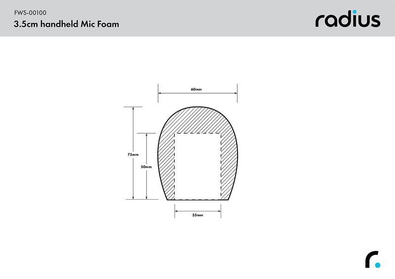 Radius Windshields Handheld Mic Foam Windshield 3.5cm