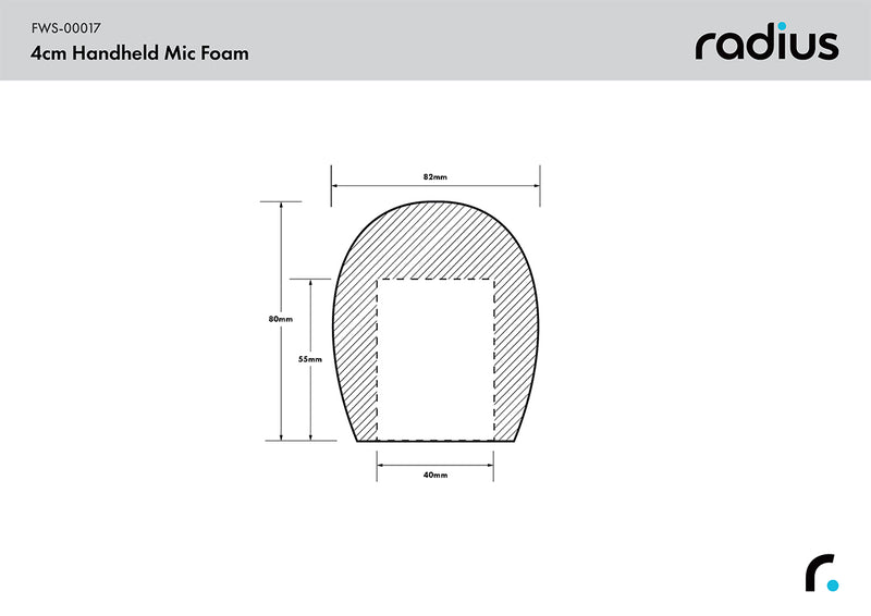 Radius Windshields Handheld Mic Foam Windshield 4cm
