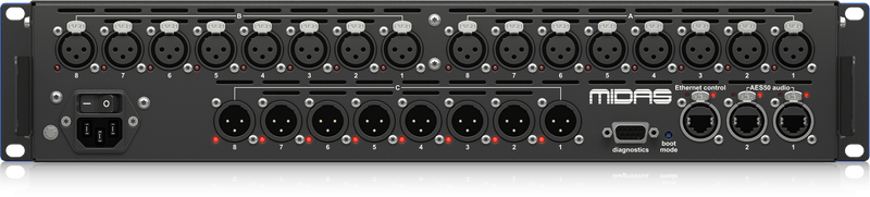 Midas DL153 16 In, 8 Out Stage Box with 16 Midas Mic Pres