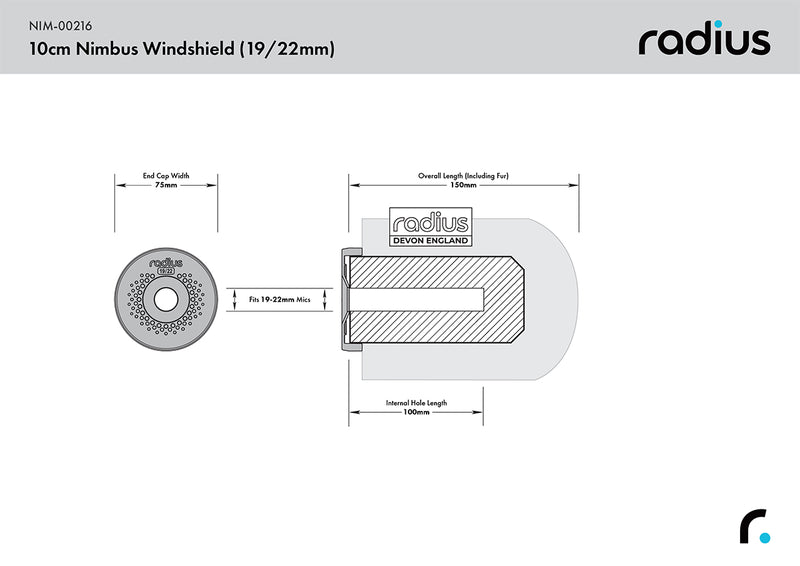 Radius Windshields 10cm Nimbus Windshield (19/22), Grey Fur