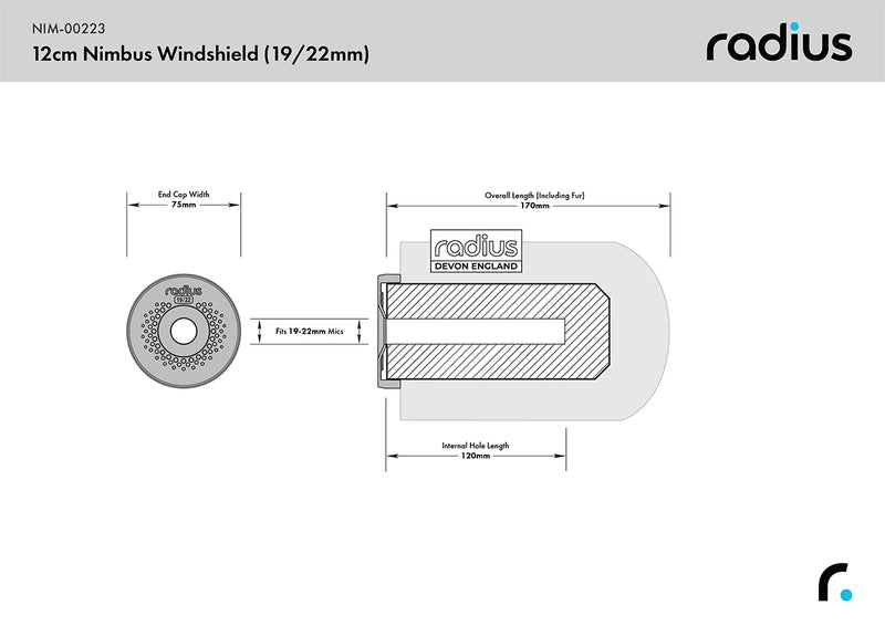 Radius Windshields 12cm Nimbus Windshield (19/22), Grey Fur