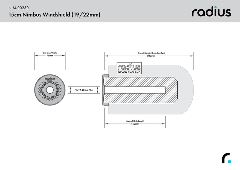 Radius Windshields 15cm Nimbus Windshield (19/22), Grey Fur