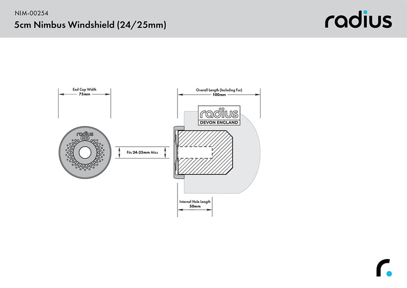 Radius Windshields 5cm Nimbus Windshield (24/25), Grey Fur
