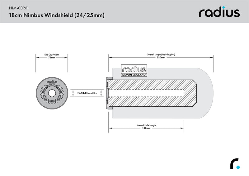 Radius Windshields 18cm Nimbus Windshield (24/25), Grey Fur