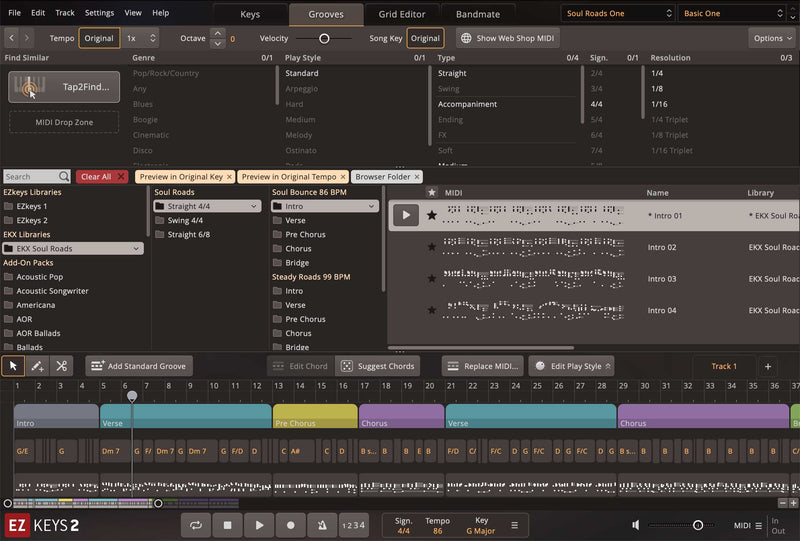 Toontrack EZ Keys Soul Roads EKX Expansion Pack