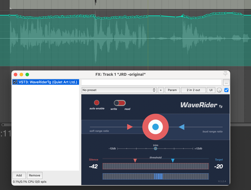 Quiet Art WaveRider Tg Volume Riding Plug-In