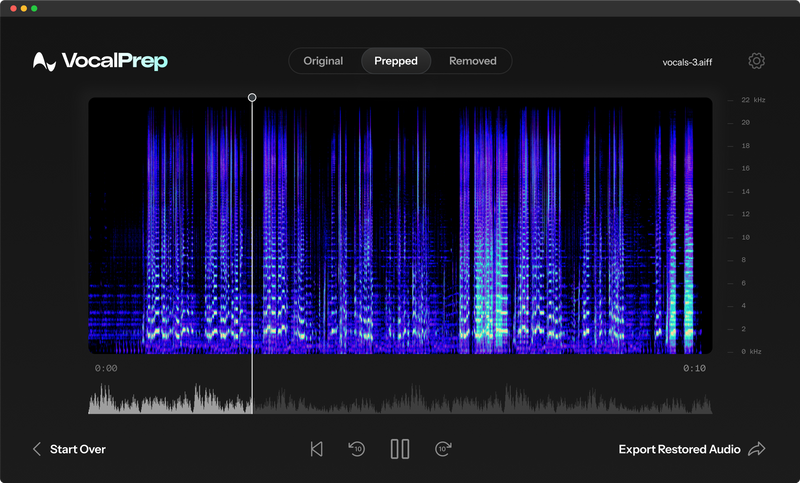 Antares Vocal Prep AI-Powered Vocal Cleanup Application
