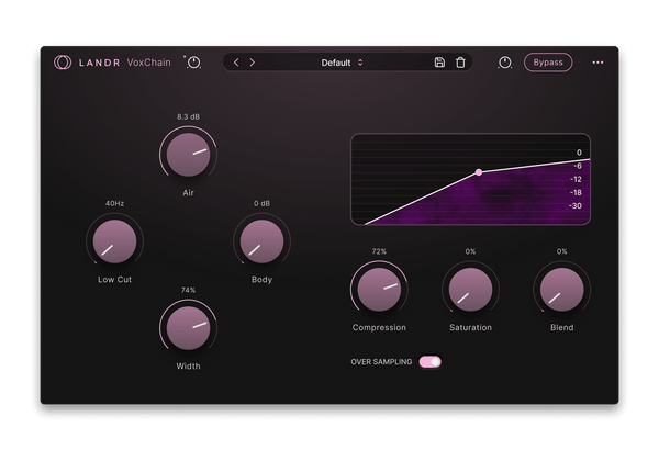 LANDR VoxChain Vocal Channel Strip Plug-In