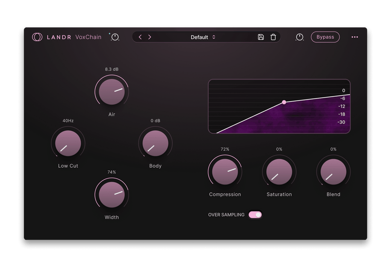 LANDR VoxChain Vocal Channel Strip Plug-In