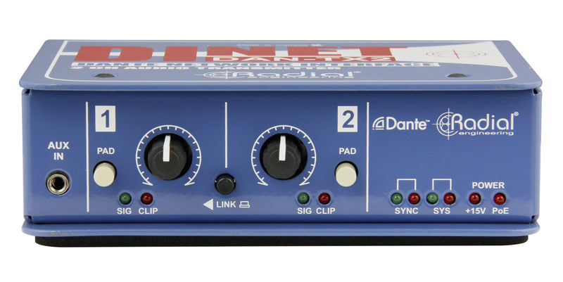 Radial Engineering DiNET DAN-TX 2-Channel Dante Network Transmitter