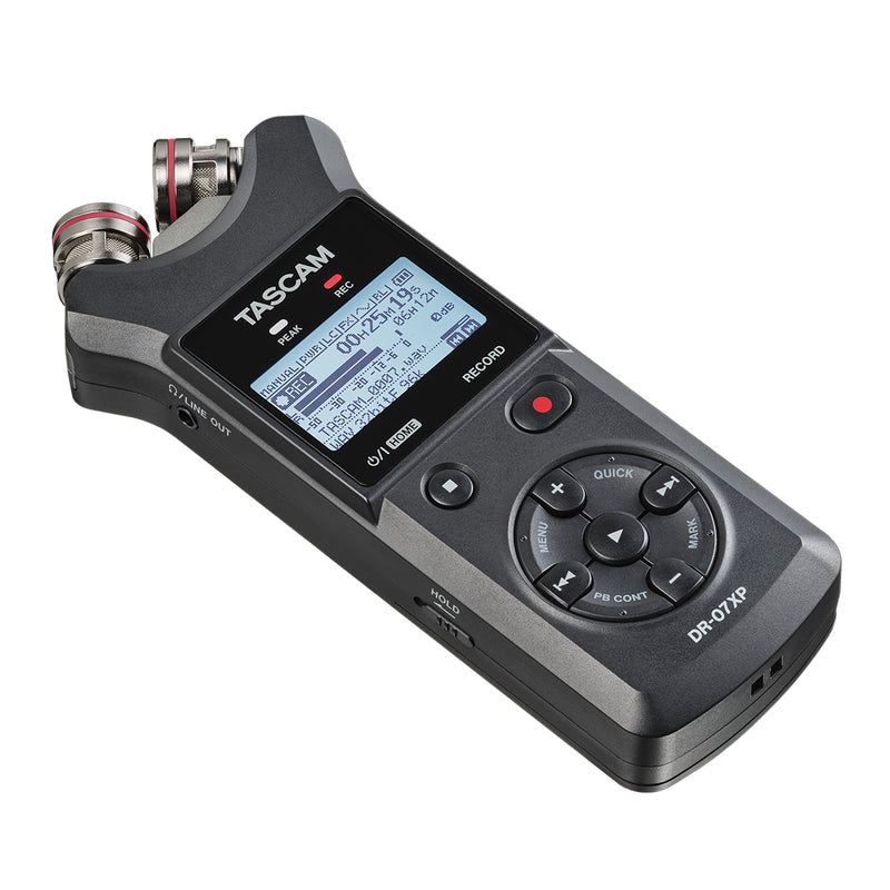 Tascam DR-07XP 2-Channel 32-Bit Float Handheld Recorder / USB-C Interface / Adjustable Mics