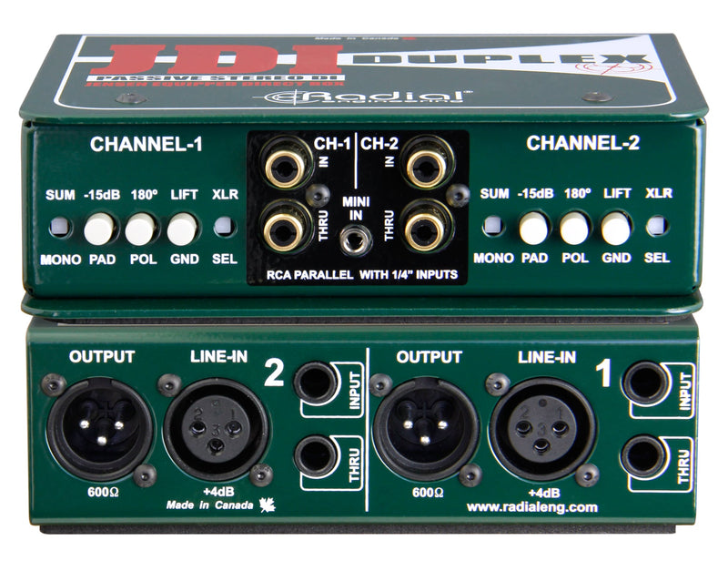 Radial Engineering JDI Duplex Premium Stereo Passive DI Box
