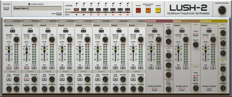 D16 Group Lush-2 Multilayer Polyphonic Synthesiser