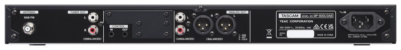 Tascam MP-800UDAB SD/USB Media Player With DAB/FM Tuner, USB DAC and Bluetooth Option