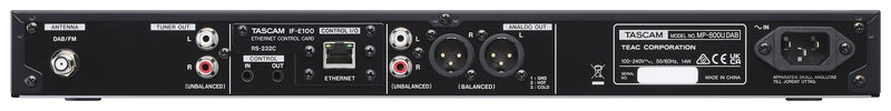 Tascam MP-800UDAB SD/USB Media Player With DAB/FM Tuner, USB DAC and Bluetooth Option