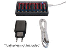 iPower US AACU8 8-Bay AA Battery Fast USB Charger