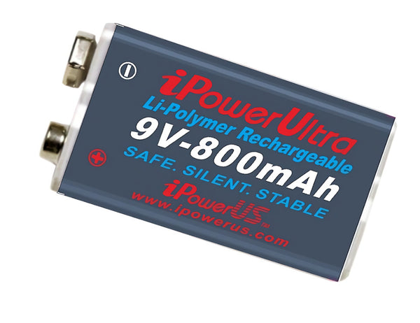 iPower US 800 mAh Li-Polymer Rechargeable 9V Battery