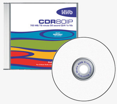 HHB CDR80IP Pack of 10 Blank CDRs in Jewel Cases
