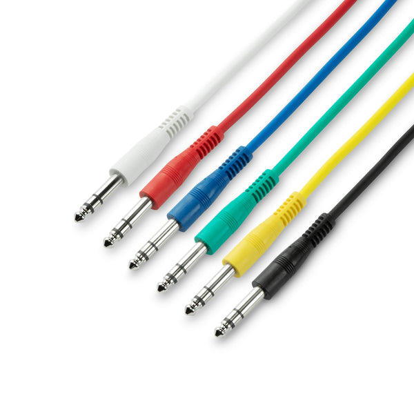 Adam Hall Pack of 6 Balanced Jack Patch Cables 1.2m