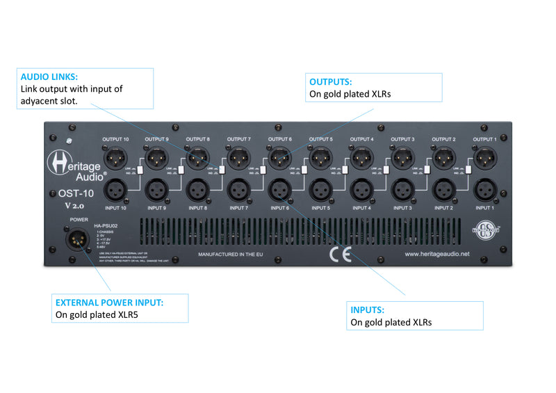 Heritage Audio OST-10 v2.0 10-Slot 500-Series Chassis