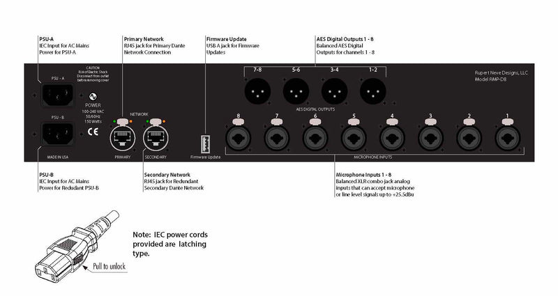 Rupert Neve Designs RMP-D8 8 Channel Dante Mic Preamp