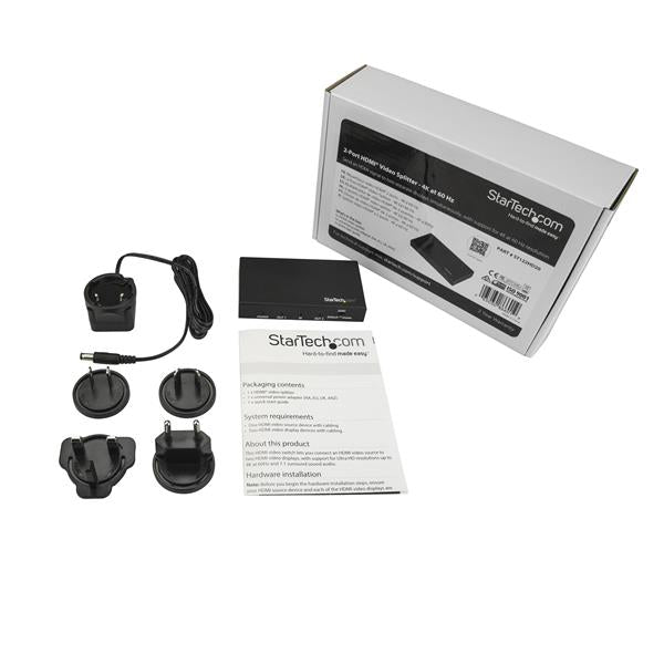 Startech ST122HD20 1 In / 2 out 4K HDMI Splitter
