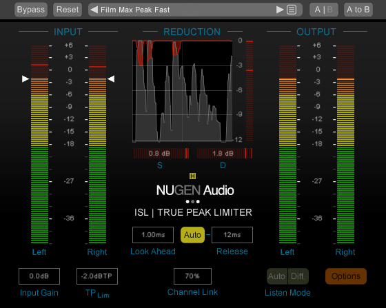 Nugen ISL Precision True Peak Limiter Plug-In