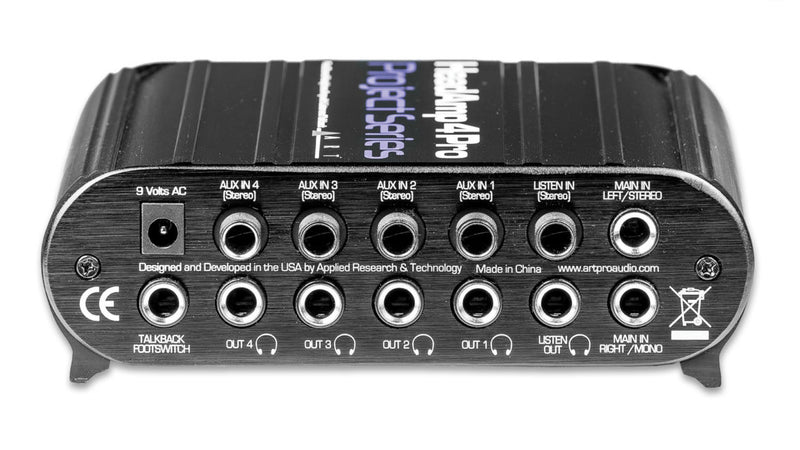 ART Headamp 4 Pro Headphone Amplifier with Talkback