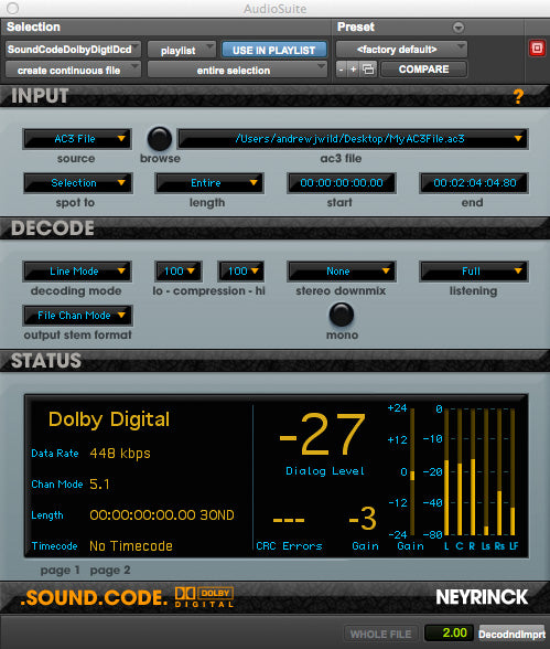 Neyrinck SoundCode for Dolby Digital 2