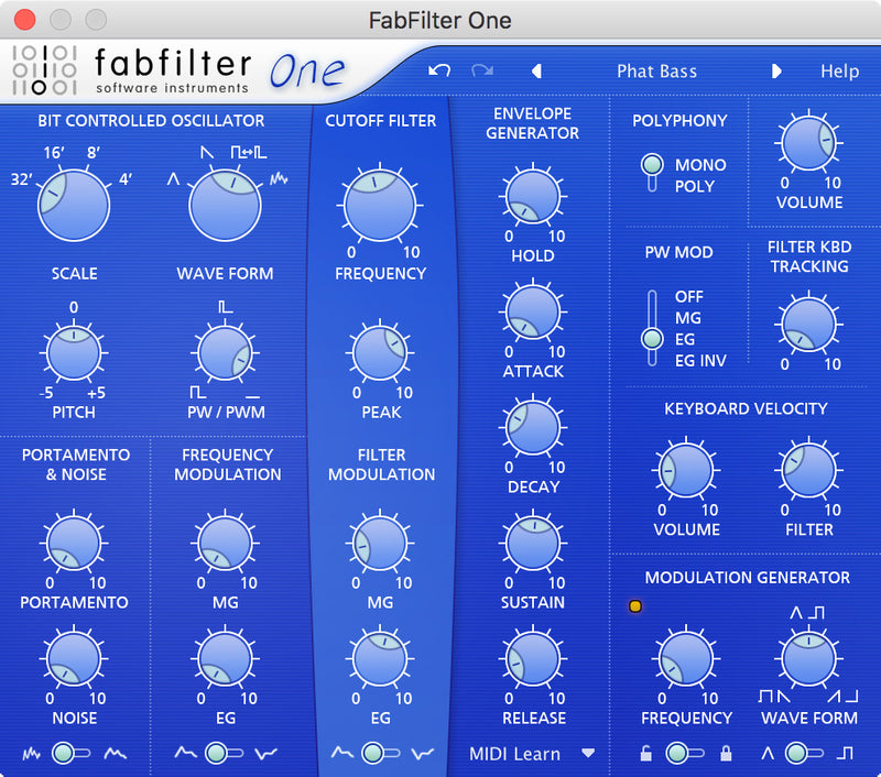 FabFilter One Synthesiser Virtual Instrument