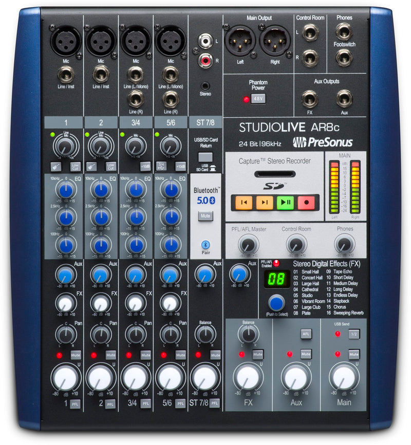 Presonus StudioLive AR8c USB-C Mixer/Interface/SD Recorder
