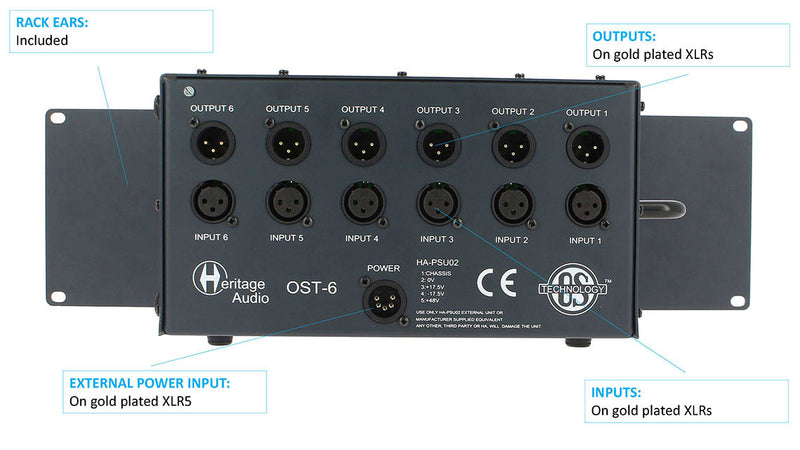 Heritage Audio OST6 6-Slot 500-Series Chassis
